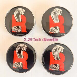 New Set of 4 Ford Mustang Cobra R Rims Wheel Center Caps 2.25 Inch Diameter